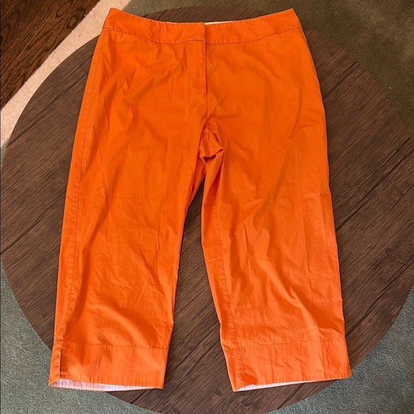 Eileen Fisher Pants - Eileen Fisher Bright Orange Cropped Cotton Pants Size Medium